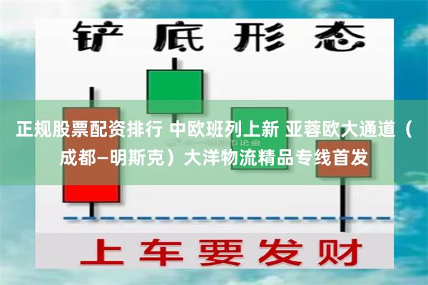 正规股票配资排行 中欧班列上新 亚蓉欧大通道（成都—明斯克）大洋物流精品专线首发